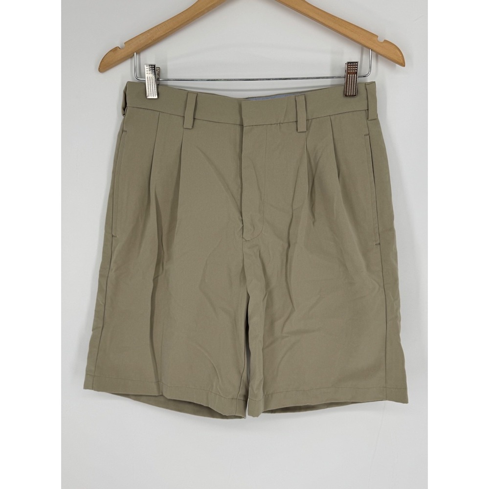 Tommy Hilfiger Golf Shorts Mens Size 30 Tan Pleated Chino Casual Classic F4